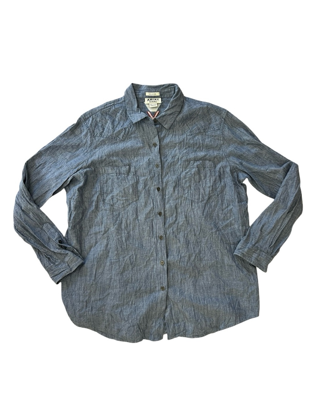 Ariat Women’s R.E.A.L Western Button Down Shirt Embroidered Collared Size XXL